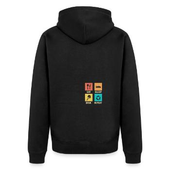 Pickle Ball Pickleball Kitchen - Unisex Premium Organic Zip Hoodie - black - Back - Nico (187cm)