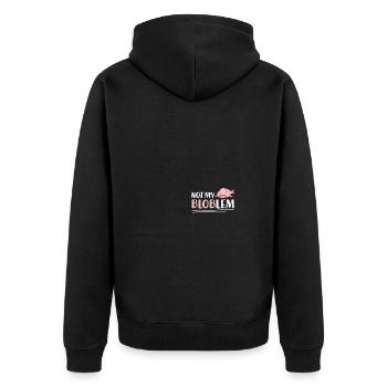 Blob-Fisch Blobfisch - Unisex Premium Bio Zip Hoodie - Schwarz - Hinten - Nico (187cm)