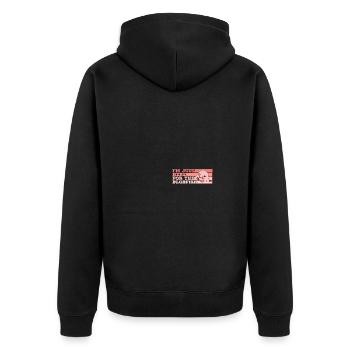 Blob-Fisch Blobfisch - Unisex Premium Bio Zip Hoodie - Schwarz - Hinten - Nico (187cm)