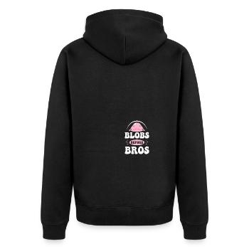 Blob-Fisch Blobfisch - Unisex Premium Bio Zip Hoodie - Schwarz - Hinten - Nico (187cm)