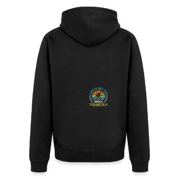 Spider Lovers Tarantula Owners - Unisex Premium Organic Zip Hoodie - black - Back - Nico (187cm)