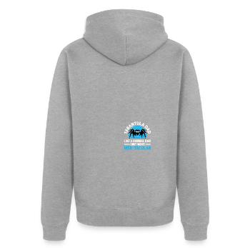 Spinnenliebhaber Tarantula-Besitzer - Unisex Premium Bio Zip Hoodie - Grau meliert - Hinten - Nico (187cm)