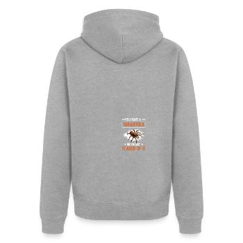 Spider Lovers Tarantula Owners - Unisex Premium Organic Zip Hoodie - heather grey - Back - Nico (187cm)
