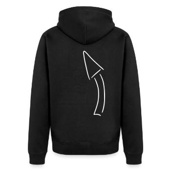 Arrow drawing sketch white - Unisex Premium Organic Zip Hoodie - black - Back - Nico (187cm)