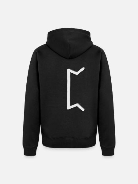 Futhark Runic Alphabet Perth - Unisex Premium Organic Zip Hoodie - black
