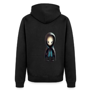 Niedliches Monster - Unisex Premium Bio Zip Hoodie - Schwarz - Hinten - Nico (187cm)