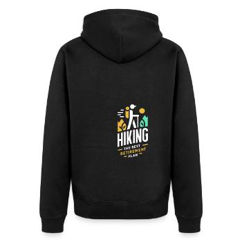 Wandern Der beste Ruhestandsplan - Unisex Premium Bio Zip Hoodie - Schwarz - Hinten - Nico (187cm)