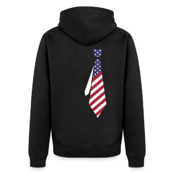 Tie USA - Unisex Premium Organic Zip Hoodie - black - Back - Nico (187cm)