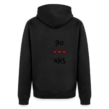90 ANS. 90e ANNIVERSAIRE. ANNIVERSAIRE 90 ANS. 90 - Veste à capuche bio Premium Unisexe - noir - Dos - Nico (187cm)