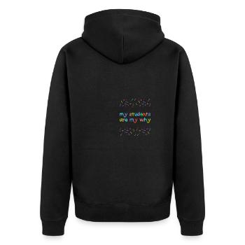 Lehrer Lehrkraft Schüler Professor Geschenk - Unisex Premium Bio Zip Hoodie - Schwarz - Hinten - Nico (187cm)