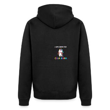 Cola Korn Dorfleben Geschenk - Unisex Premium Bio Zip Hoodie - Schwarz - Hinten - Nico (187cm)