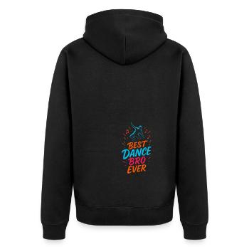 Bester Tanzbruder aller Zeiten - Unisex Premium Bio Zip Hoodie - Schwarz - Hinten - Nico (187cm)