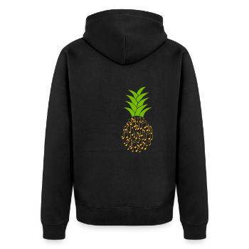 Ananas et notes de musique | Clef Musician Exotic - Veste à capuche bio Premium Unisexe - noir - Dos - Nico (187cm)