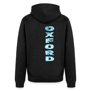 Oxford Angleterre UK City Font Skyline Accueil - Veste à capuche bio Premium Unisexe - noir - Dos - Nico (187cm)