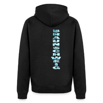 Braunschweig Allemagne City Font Skyline - Veste à capuche bio Premium Unisexe - noir - Dos - Nico (187cm)