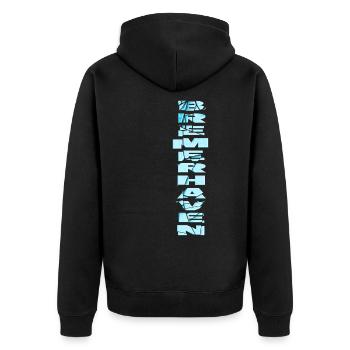 Bremerhaven Allemagne City Font Skyline - Veste à capuche bio Premium Unisexe - noir - Dos - Nico (187cm)