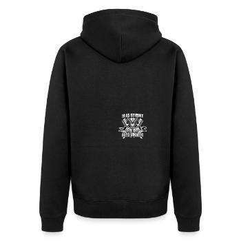 Auto süchtig KFZ Mechaniker Schrauber Auto Tuner - Unisex Premium Bio Zip Hoodie - Schwarz - Hinten - Nico (187cm)