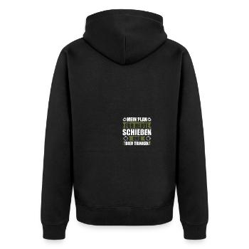 Mein Plan Sportschießen Schützenfest Sportschütze - Unisex Premium Bio Zip Hoodie - Schwarz - Hinten - Nico (187cm)