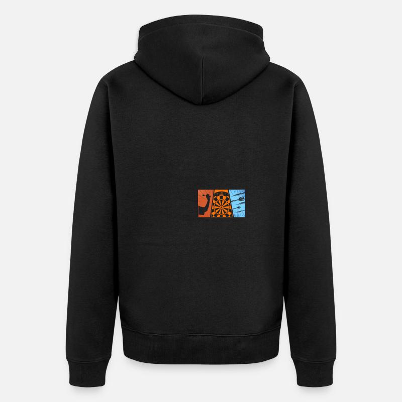 Joueur de fléchettes Fléchettes Fléchettes - Veste à capuche bio Premium Unisexe - noir