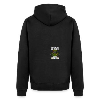 Versteckt euch Gotcha Paintballspieler Paintball - Unisex Premium Bio Zip Hoodie - Schwarz - Hinten - Nico (187cm)
