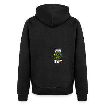 Lauf! Gotcha Paintballspieler Paintball - Unisex Premium Bio Zip Hoodie - Schwarz - Hinten - Nico (187cm)