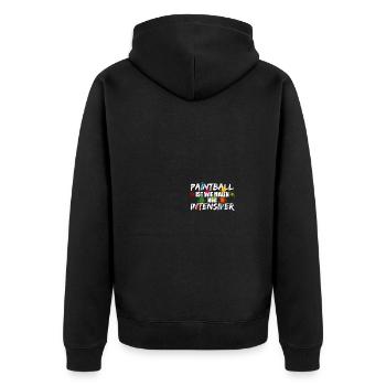 Gotcha Paintballspieler Paintball ist wie malen - Unisex Premium Bio Zip Hoodie - Schwarz - Hinten - Nico (187cm)