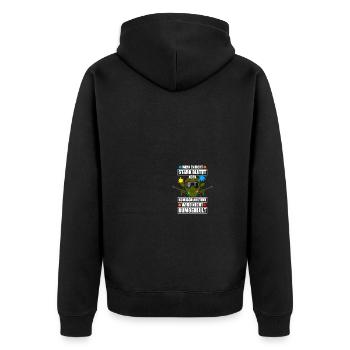 Nicht rumgeheult Gotcha Paintballspieler Paintball - Unisex Premium Bio Zip Hoodie - Schwarz - Hinten - Nico (187cm)