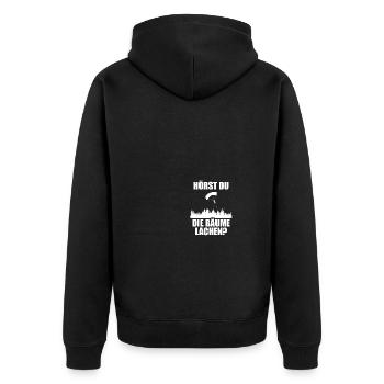 Bäume Paragleiter Gleitschirmflieger Paragliding - Unisex Premium Bio Zip Hoodie - Schwarz - Hinten - Nico (187cm)