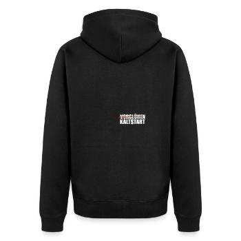 Vorglühen Kaltstart Biertrinker Bierliebhaber Bier - Unisex Premium Bio Zip Hoodie - Schwarz - Hinten - Nico (187cm)