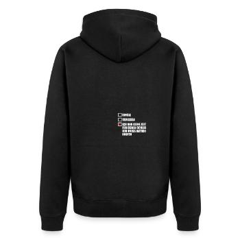 Aktien kaufen Aktienmarkt Börse Trader - Unisex Premium Bio Zip Hoodie - Schwarz - Hinten - Nico (187cm)