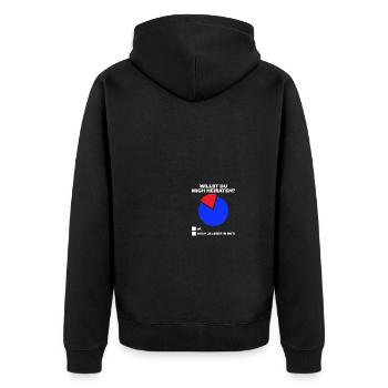 Auch ja aber in rot Heiratsantrag Hochzeitsantrag - Unisex Premium Bio Zip Hoodie - Schwarz - Hinten - Nico (187cm)