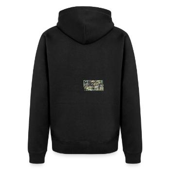 Muskel Tarnung Bodybuilding Bodybuilder Kraftsport - Unisex Premium Bio Zip Hoodie - Schwarz - Hinten - Nico (187cm)