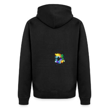 Pfeil und Bogen Bogenschießen Bogenschütze - Unisex Premium Bio Zip Hoodie - Schwarz - Hinten - Nico (187cm)