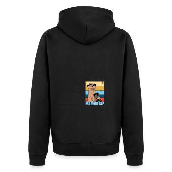 One more rep Bodybuilding Bodybuilder Kraftsport - Unisex Premium Bio Zip Hoodie - Schwarz - Hinten - Nico (187cm)