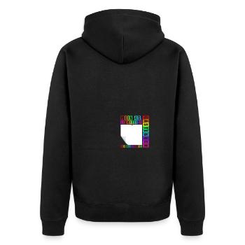 45th Birthday Born 1980's Birthday Gift - Unisex Premium Organic Zip Hoodie - black - Back - Nico (187cm)