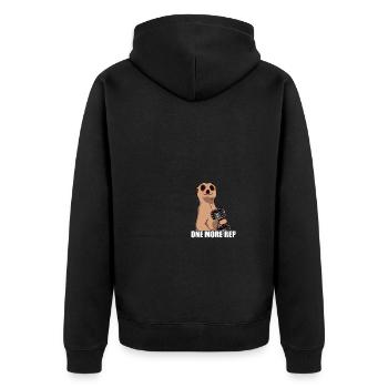 One more rep Bodybuilding Bodybuilder Weight Lifting - Unisex Premium Organic Zip Hoodie - black - Back - Nico (187cm)
