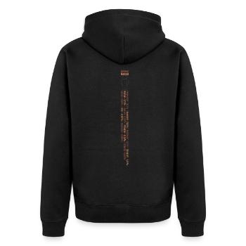 Zutaten Mensch (Chemische-Bestandteile-Edition) - Unisex Premium Bio Zip Hoodie - Schwarz - Hinten - Nico (187cm)