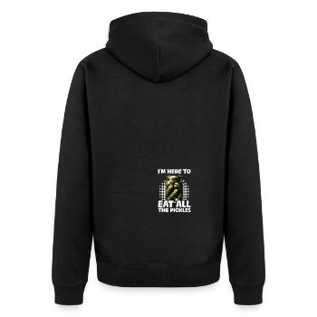 Ici pour manger Funny Cucumber Pickle Cucumber Lovers - Veste à capuche bio Premium Unisexe - noir - Dos - Nico (187cm)