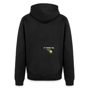 It was in lustiges Pickleball Spieler - Unisex Premium Bio Zip Hoodie - Schwarz - Hinten - Nico (187cm)