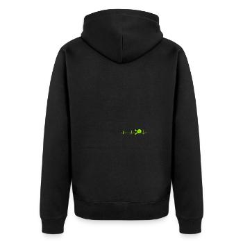 Padel heartbeat funny padel ball player - Unisex Premium Organic Zip Hoodie - black - Back - Nico (187cm)