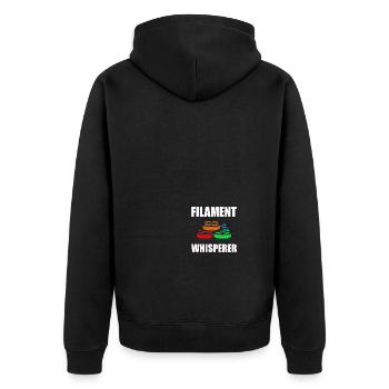 Filament whisperer 3D Printer 3D Printing - Unisex Premium Bio Zip Hoodie - Schwarz - Hinten - Nico (187cm)