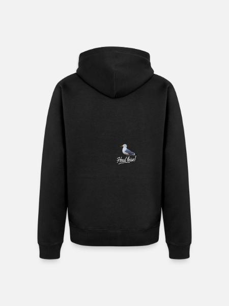 Möwe Mit Heul Leise Text - Unisex Premium Bio Zip Hoodie - Schwarz