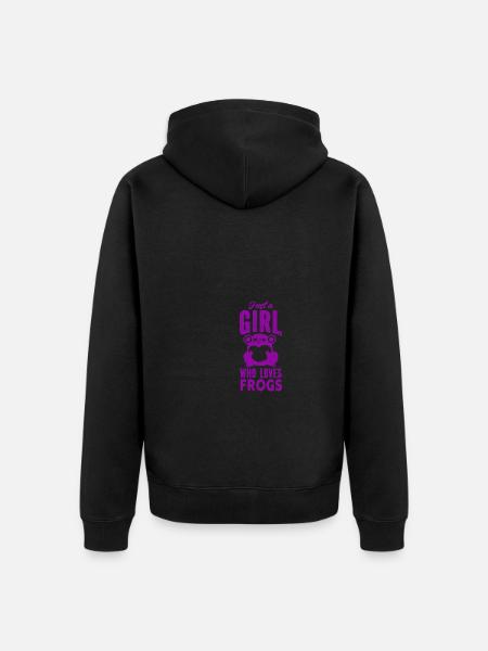 Frosch - Amphibie Tier - Unisex Premium Bio Zip Hoodie - Schwarz