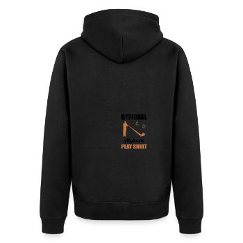 Geschenk - Offizielles Alphorn Spielshirt - Unisex Premium Bio Zip Hoodie - Schwarz - Hinten - Nico (187cm)