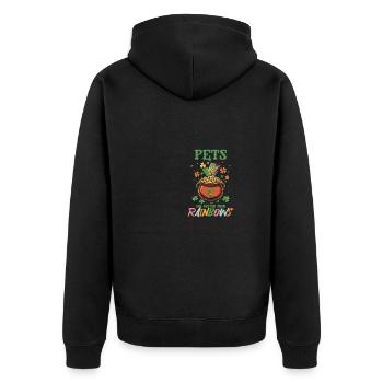 St Patricks Day Pets Better Than Rainbows - Unisex Premium Organic Zip Hoodie - black - Back - Nico (187cm)