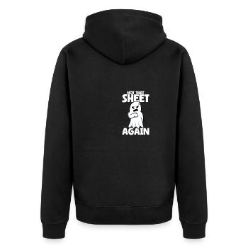 Womens Not That Sheet Again Ghost Retro Halloween - Unisex Premium Organic Zip Hoodie - black - Back - Nico (187cm)