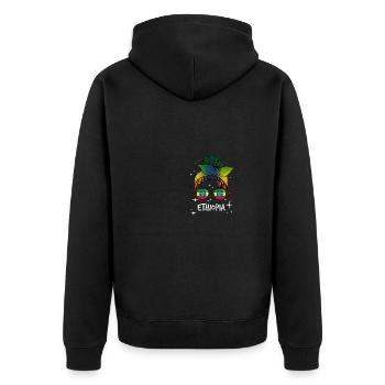 Éthiopie - Veste à capuche bio Premium Unisexe - noir - Dos - Nico (187cm)