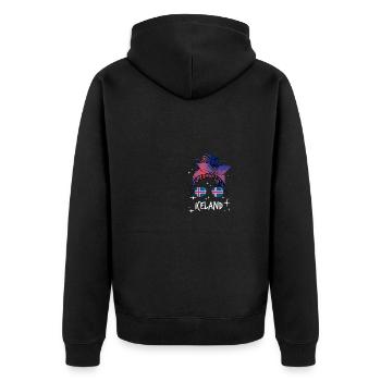 Island - Unisex Premium Bio Zip Hoodie - Schwarz - Hinten - Nico (187cm)