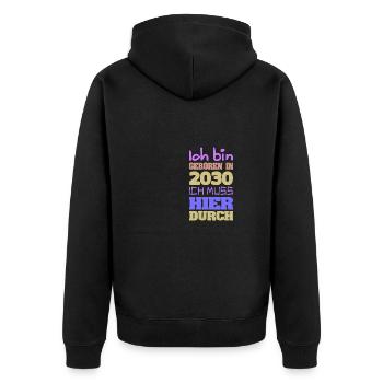 AM 2030 - Unisex Premium Organic Zip Hoodie - black - Back - Nico (187cm)