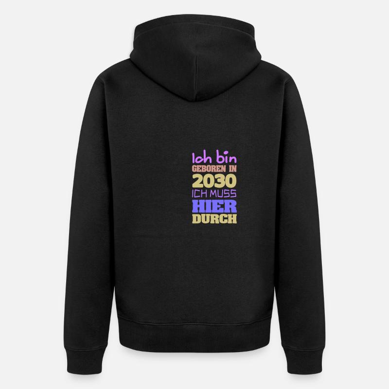 Bin 2030 - Unisex Premium Bio Zip Hoodie - Schwarz